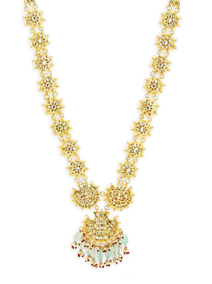 Gold-Toned White Brass Gold-Polished Necklace - Ruby Raang