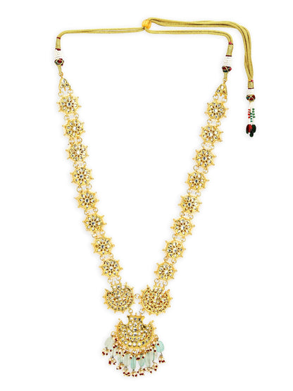 Gold-Toned White Brass Gold-Polished Necklace - Ruby Raang