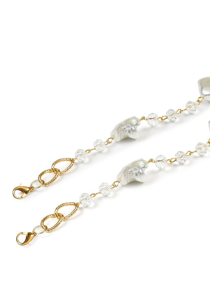 Gold Toned Embellished Mask Chain - Ruby Raang