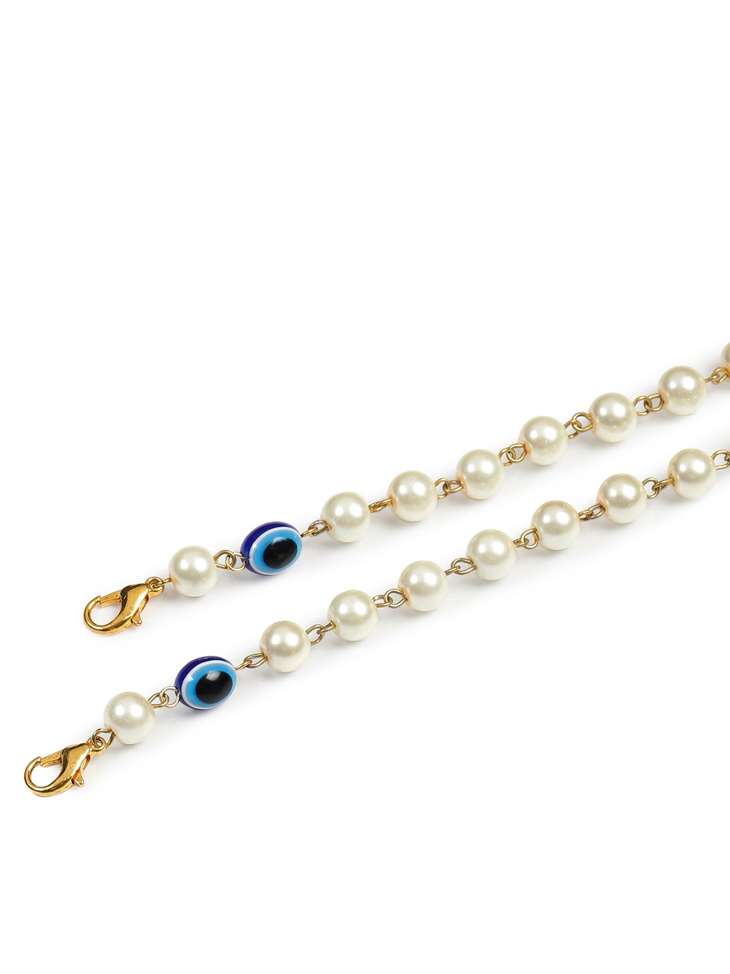 White Embellished Mask Chain - Ruby Raang