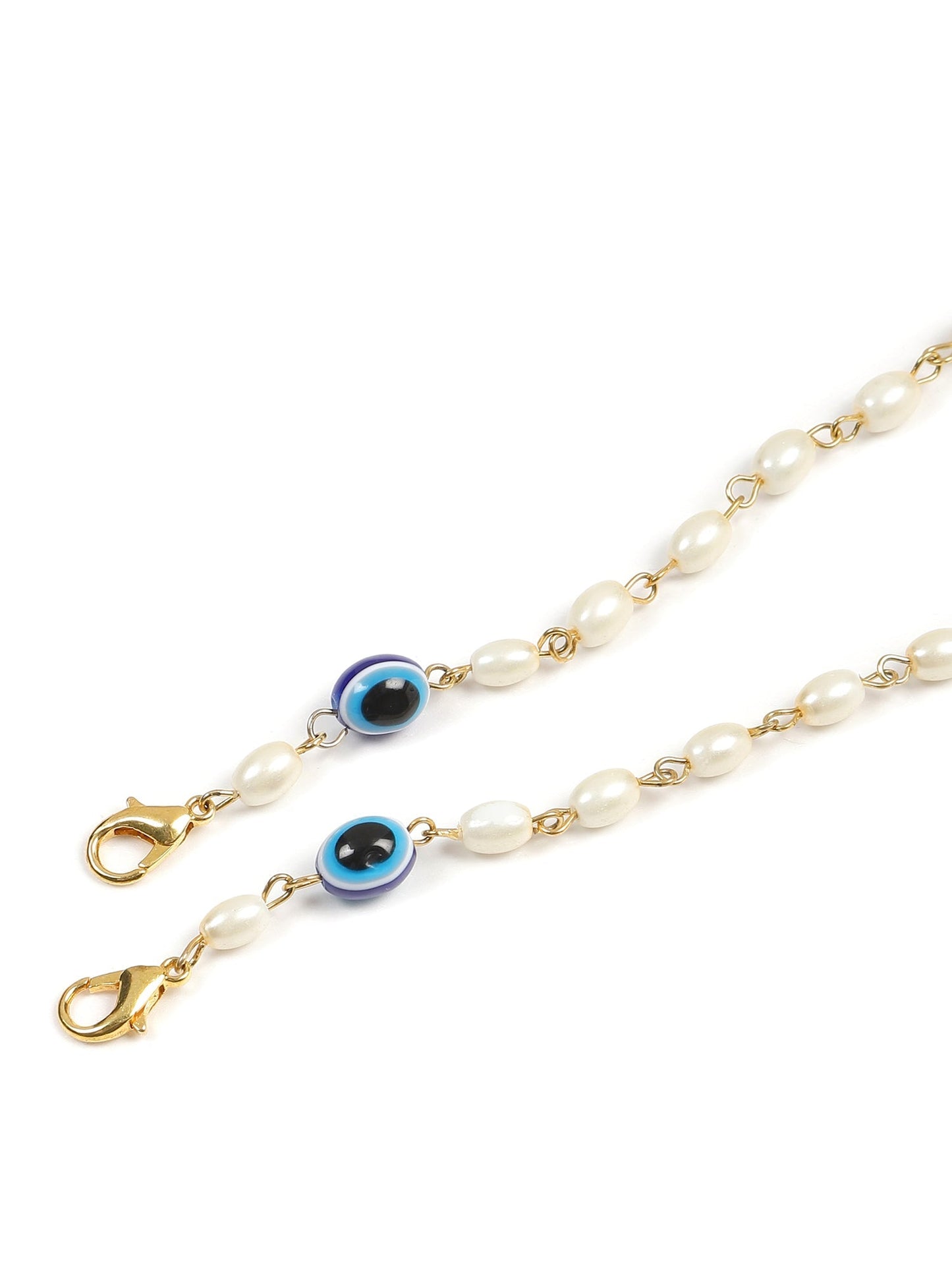 Gold-Toned Embellished Mask Chain - Ruby Raang