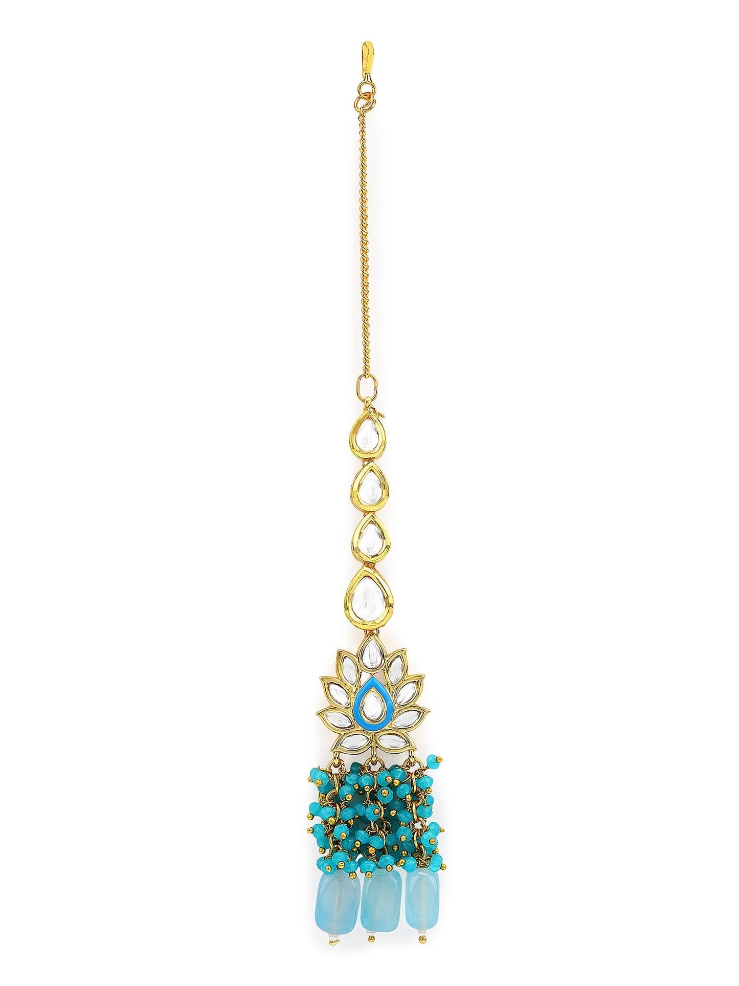 Women's Turquoise Bluegold Kundan Head Jewellery - Ruby Raang