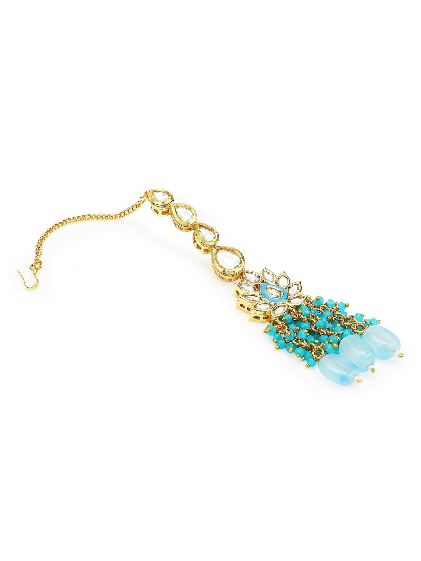 Women's Turquoise Bluegold Kundan Head Jewellery - Ruby Raang