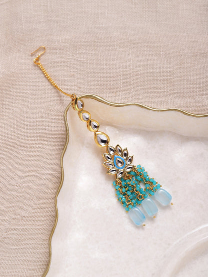 Women's Turquoise Bluegold Kundan Head Jewellery - Ruby Raang