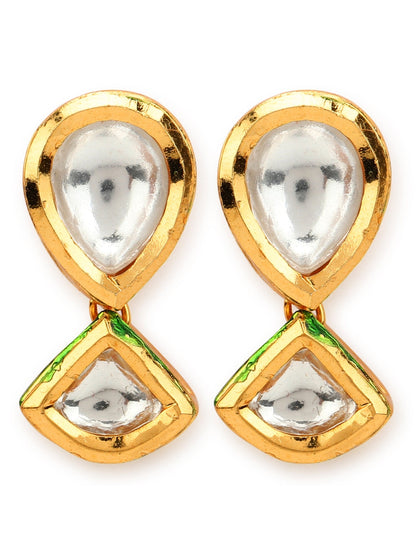 Gold-Toned Circular Studs Earrings - Ruby Raang