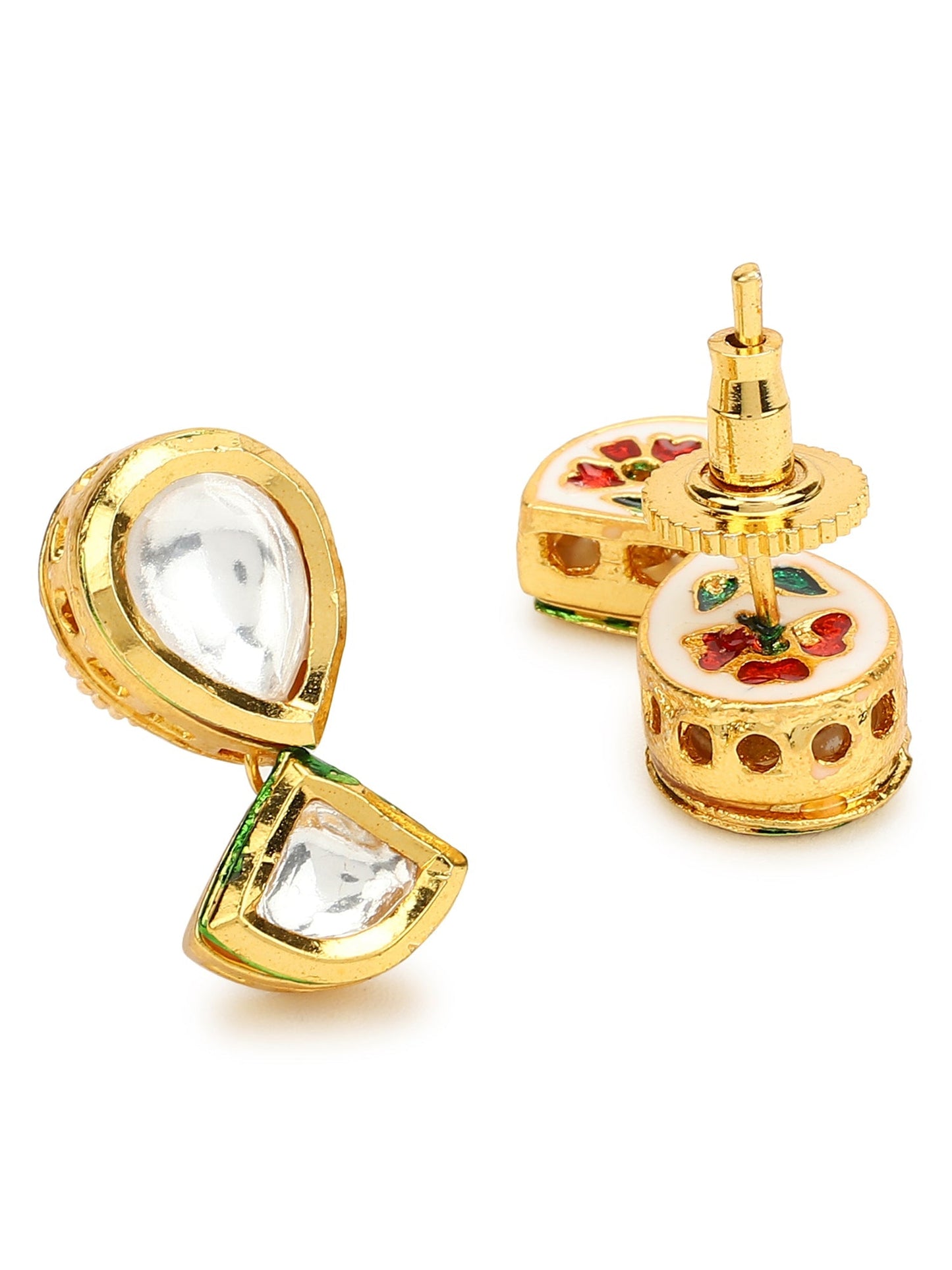 Gold-Toned Circular Studs Earrings - Ruby Raang