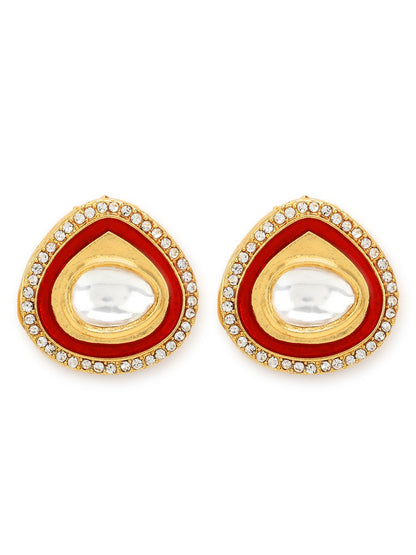Red Circular Hoop Earrings - Ruby Raang