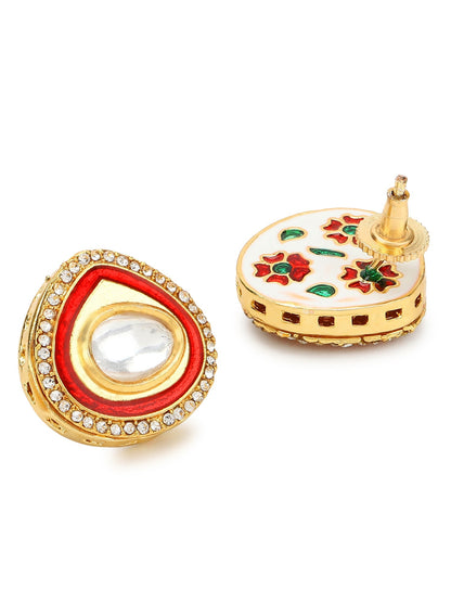 Red Circular Hoop Earrings - Ruby Raang