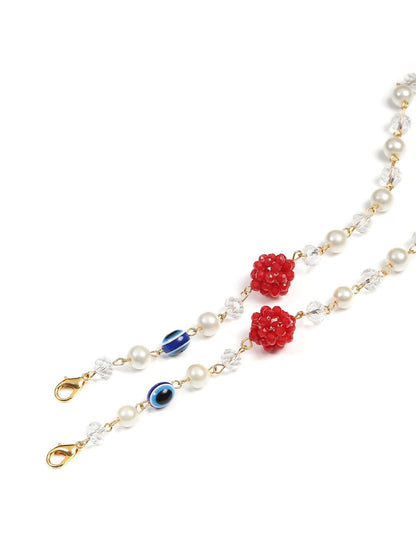 White Embellsihed Mask Chain - Ruby Raang