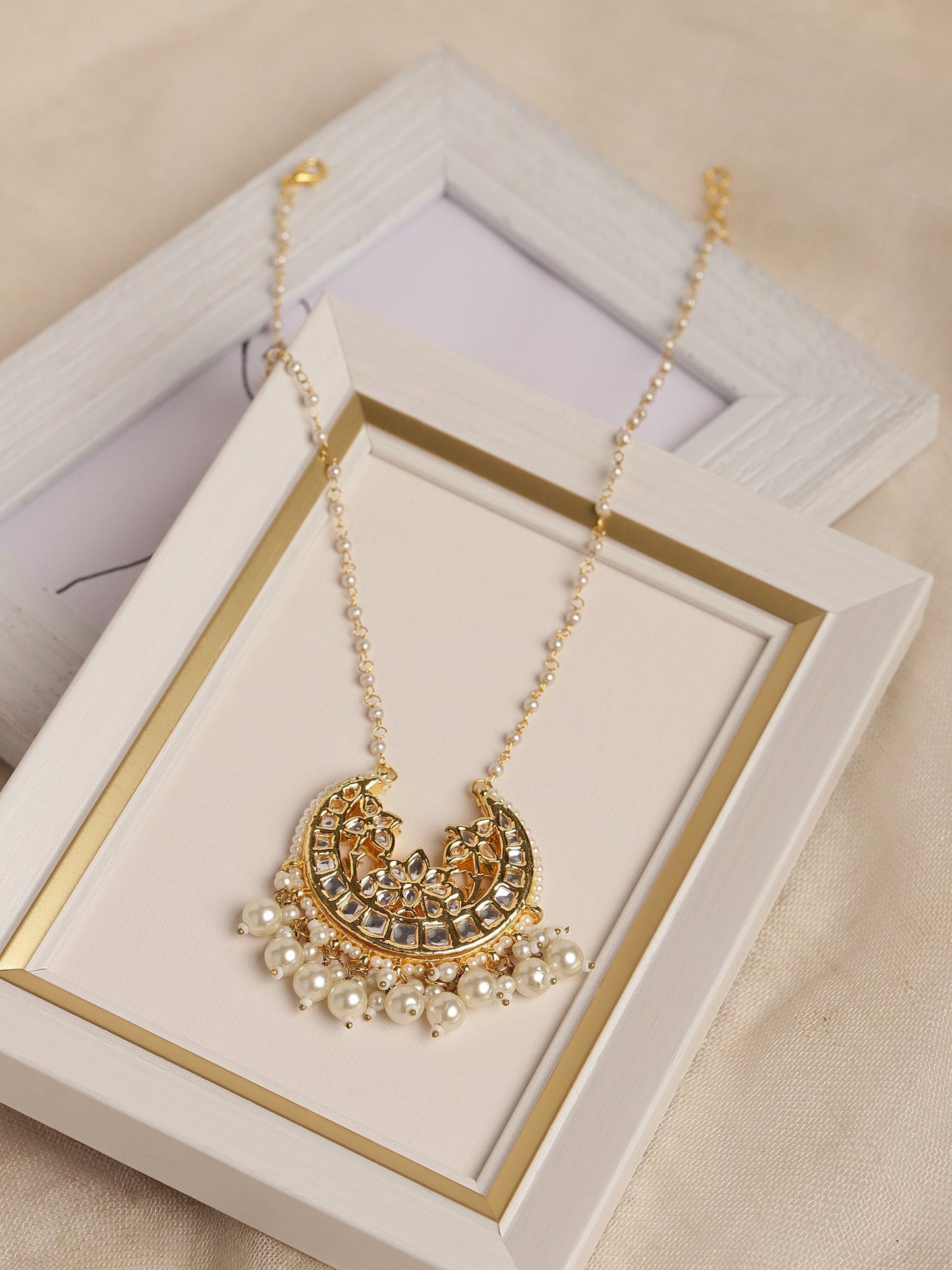 White Gold-Polished Brass Chain - Ruby Raang