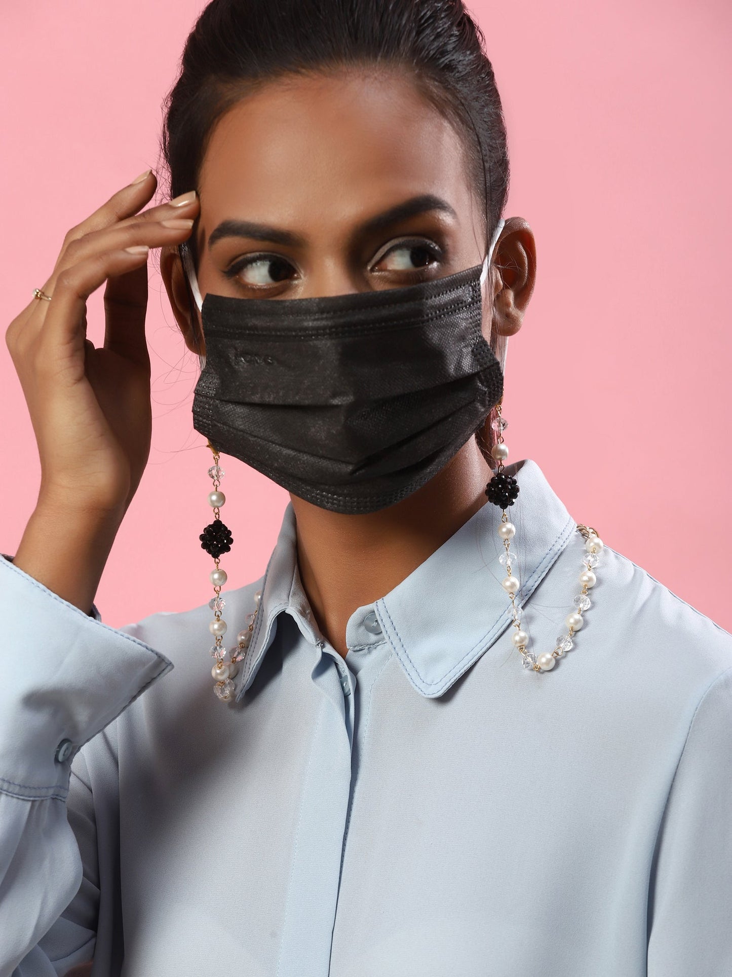 Beaded Embellished Mask Chain - Ruby Raang