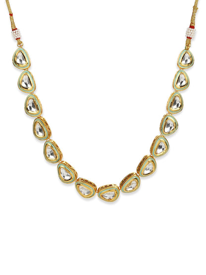 White Brass Gold-Polished Necklace - Ruby Raang