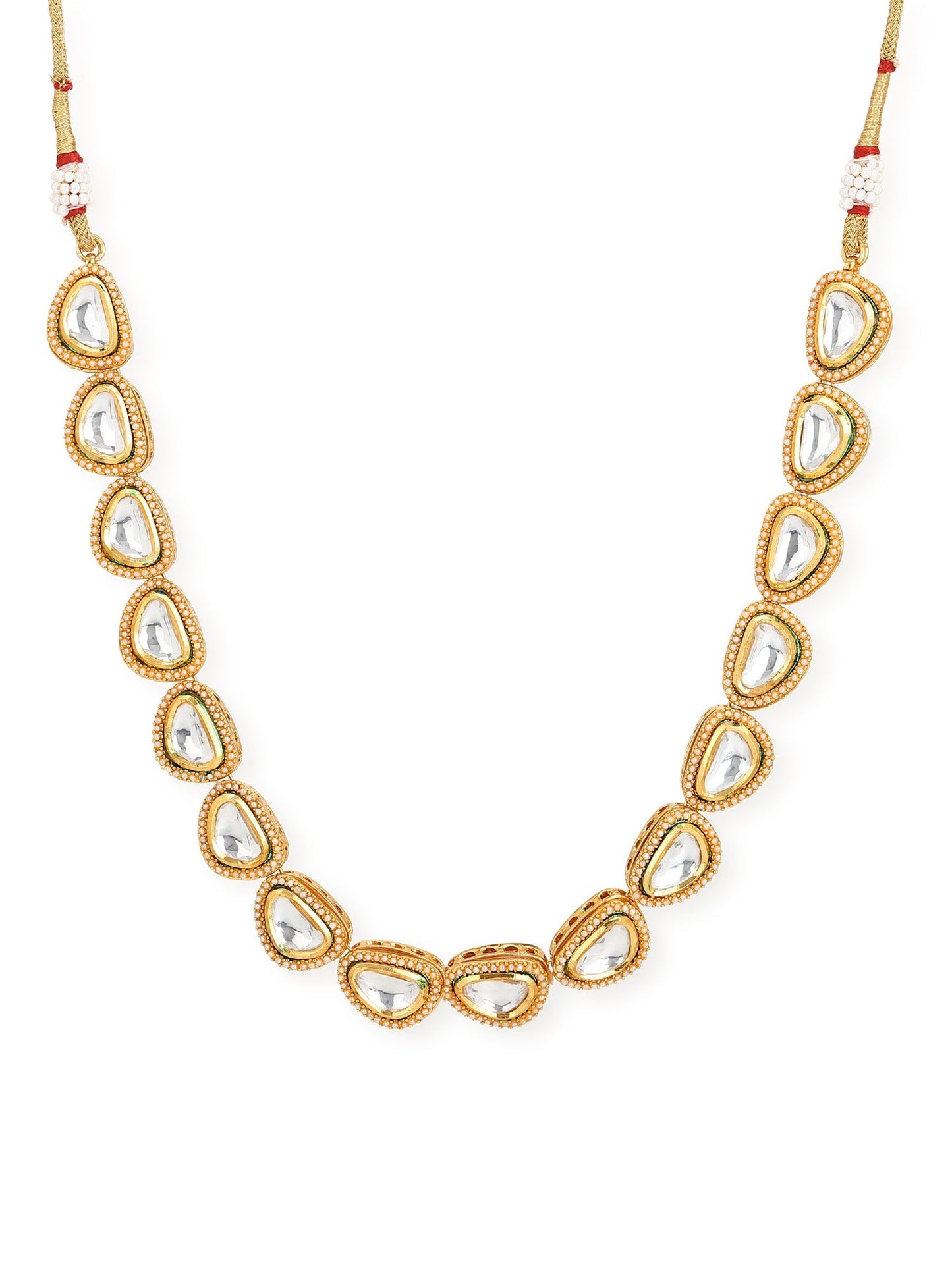 White Brass Gold-Polished Necklace - Ruby Raang