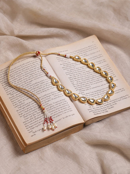 White Brass Gold-Polished Necklace - Ruby Raang