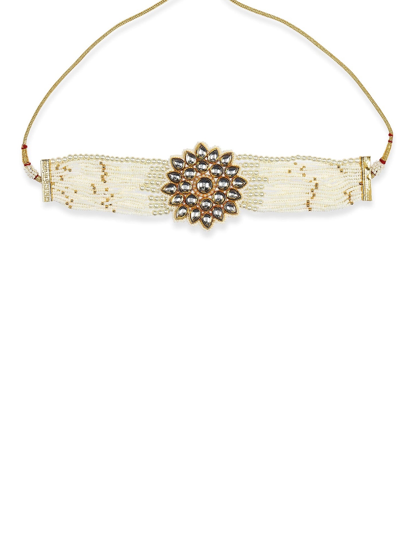 Gold-Toned Gold-Toned Brass Gold-Polished Handcrafted Necklace - Ruby Raang