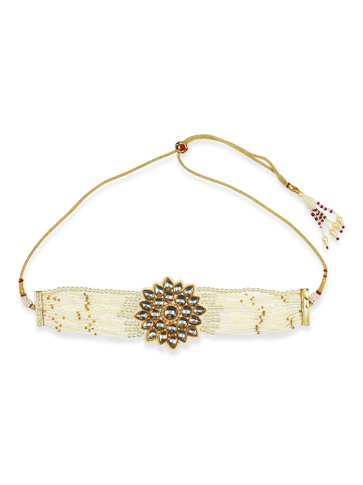 Gold-Toned Gold-Toned Brass Gold-Polished Handcrafted Necklace - Ruby Raang