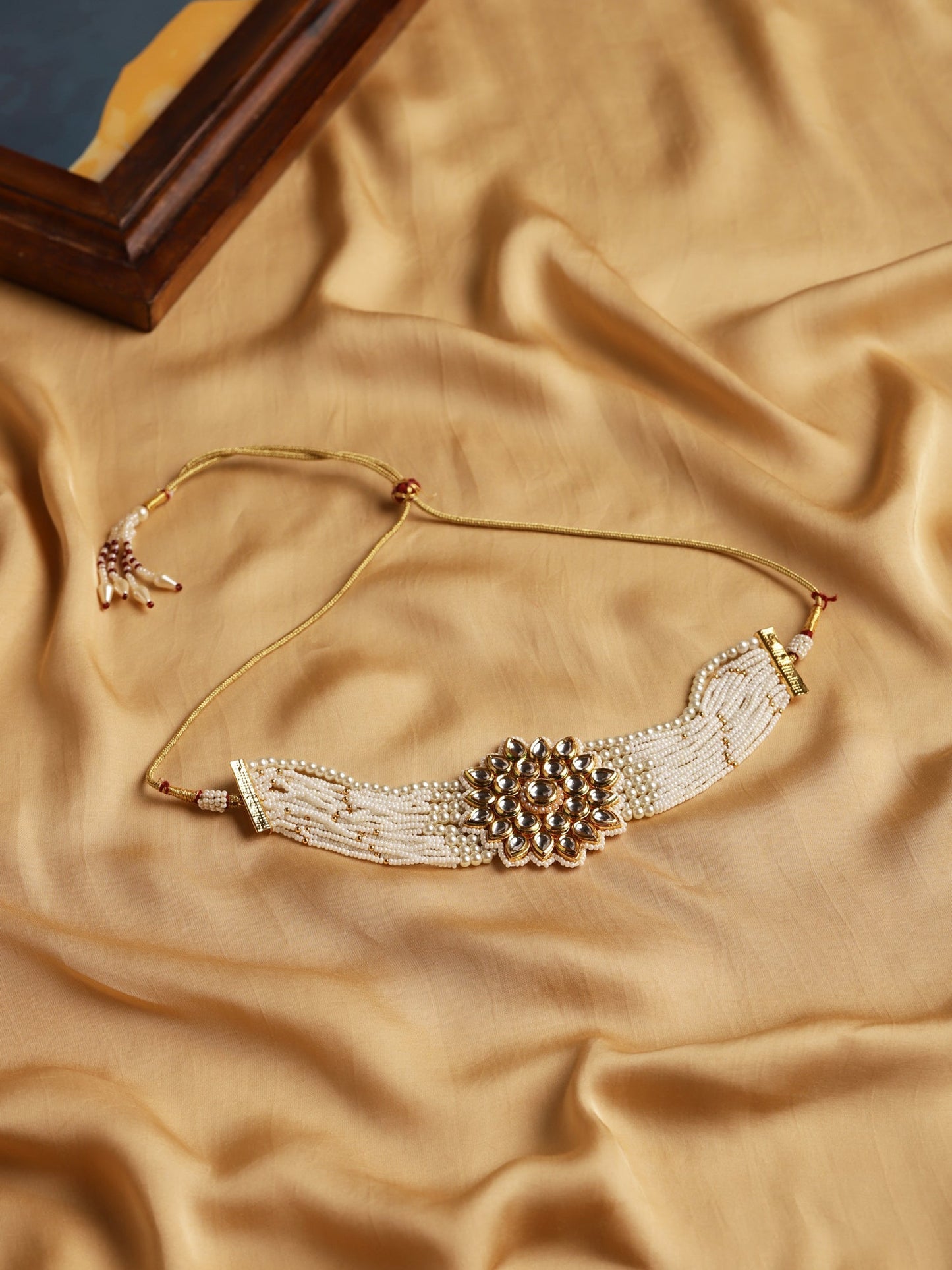 Gold-Toned Gold-Toned Brass Gold-Polished Handcrafted Necklace - Ruby Raang