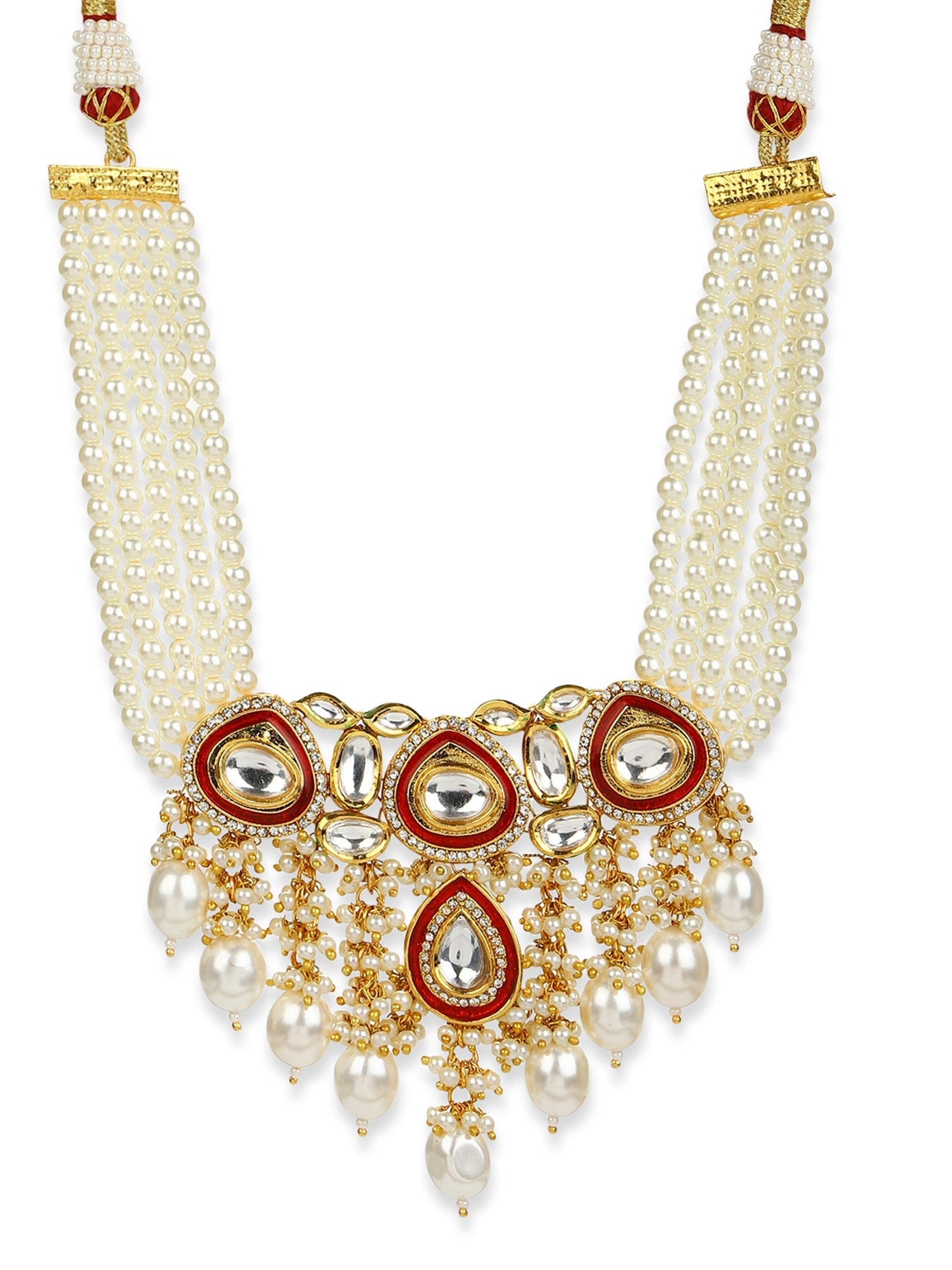 White Brass Gold-Polished Necklace - Ruby Raang