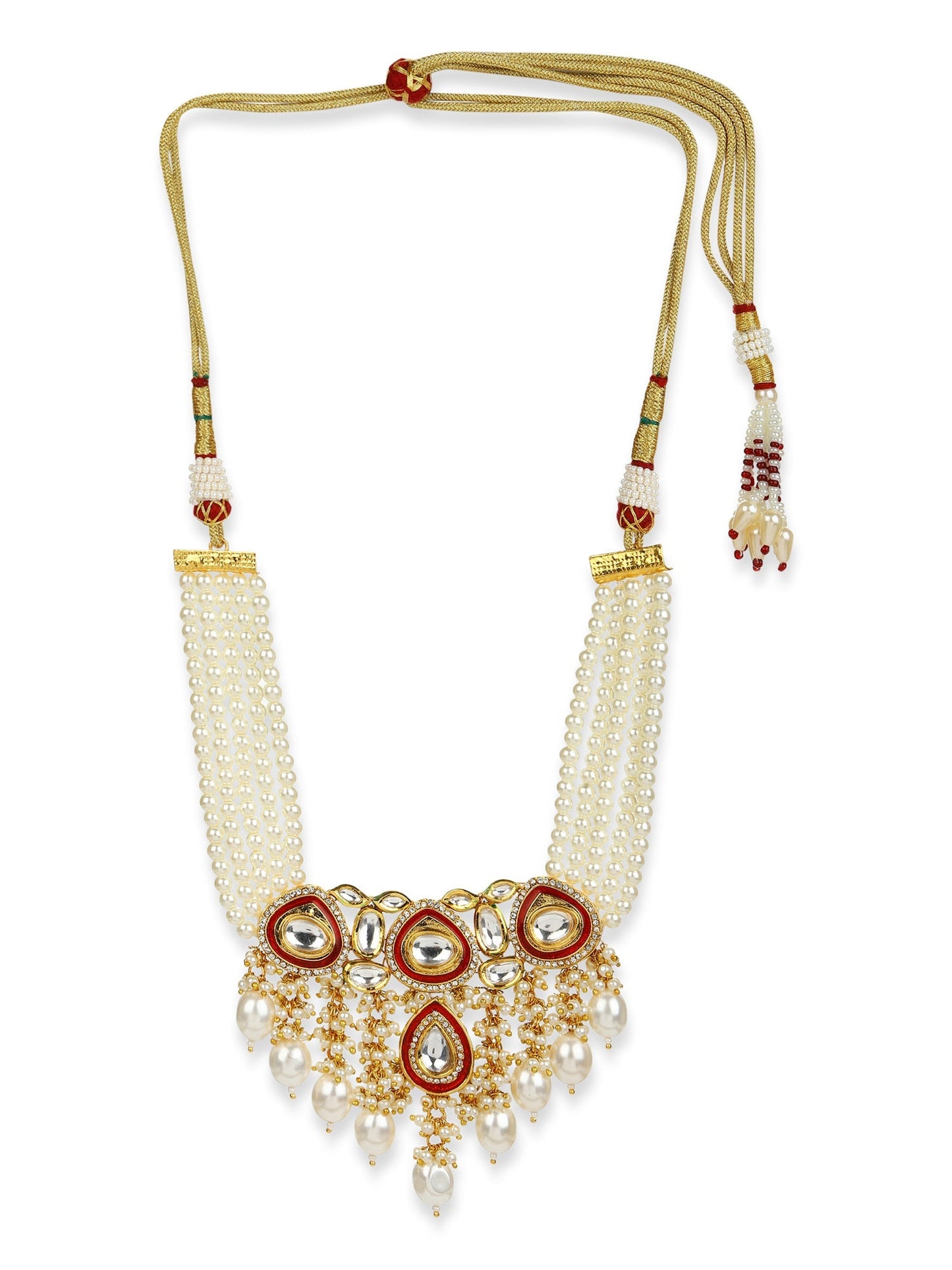 White Brass Gold-Polished Necklace - Ruby Raang