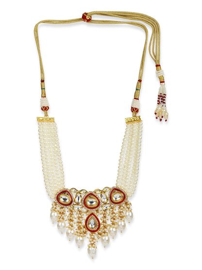 White Brass Gold-Polished Necklace - Ruby Raang