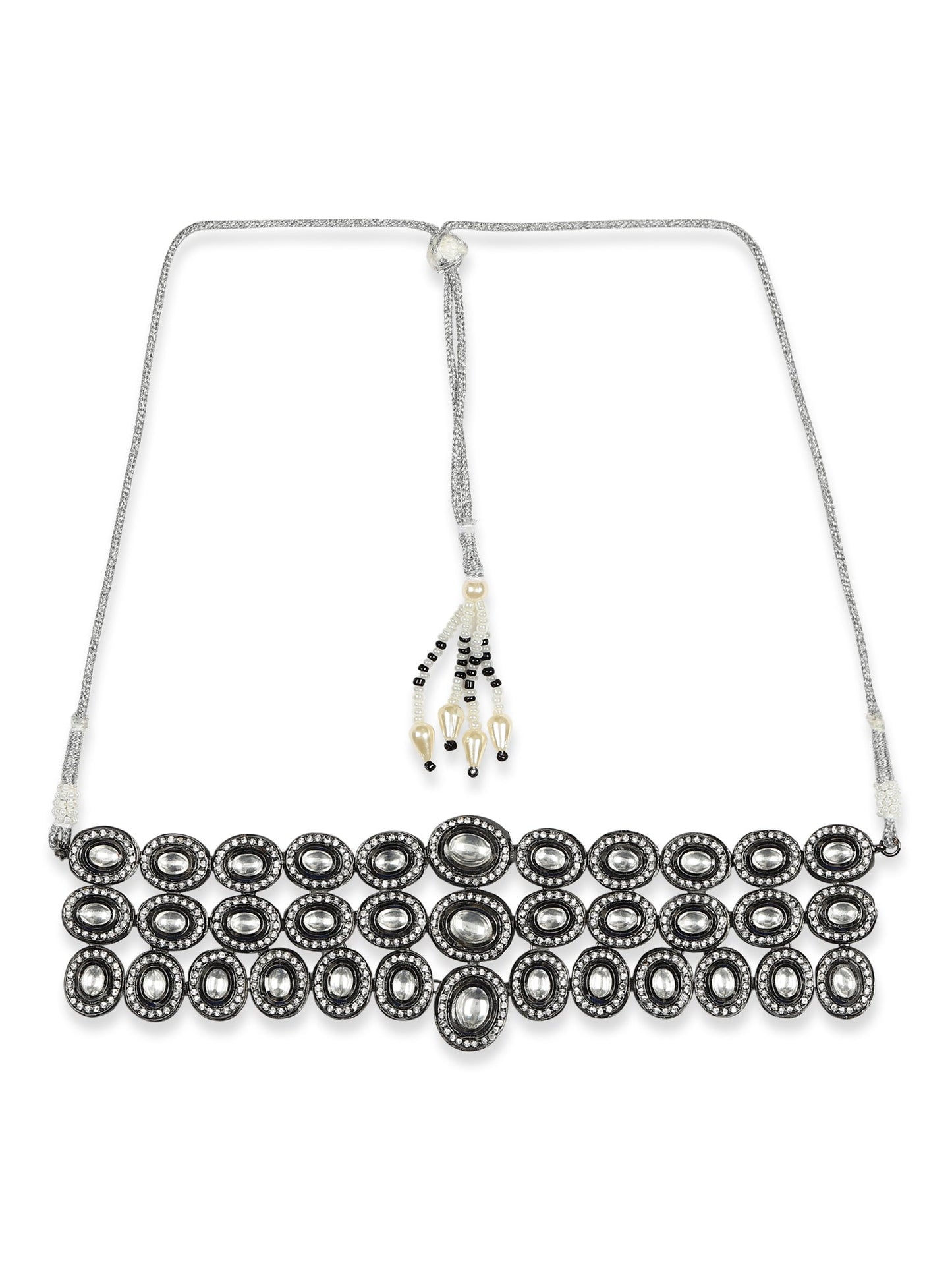 Black Silver-Plated Brass Necklace - Ruby Raang