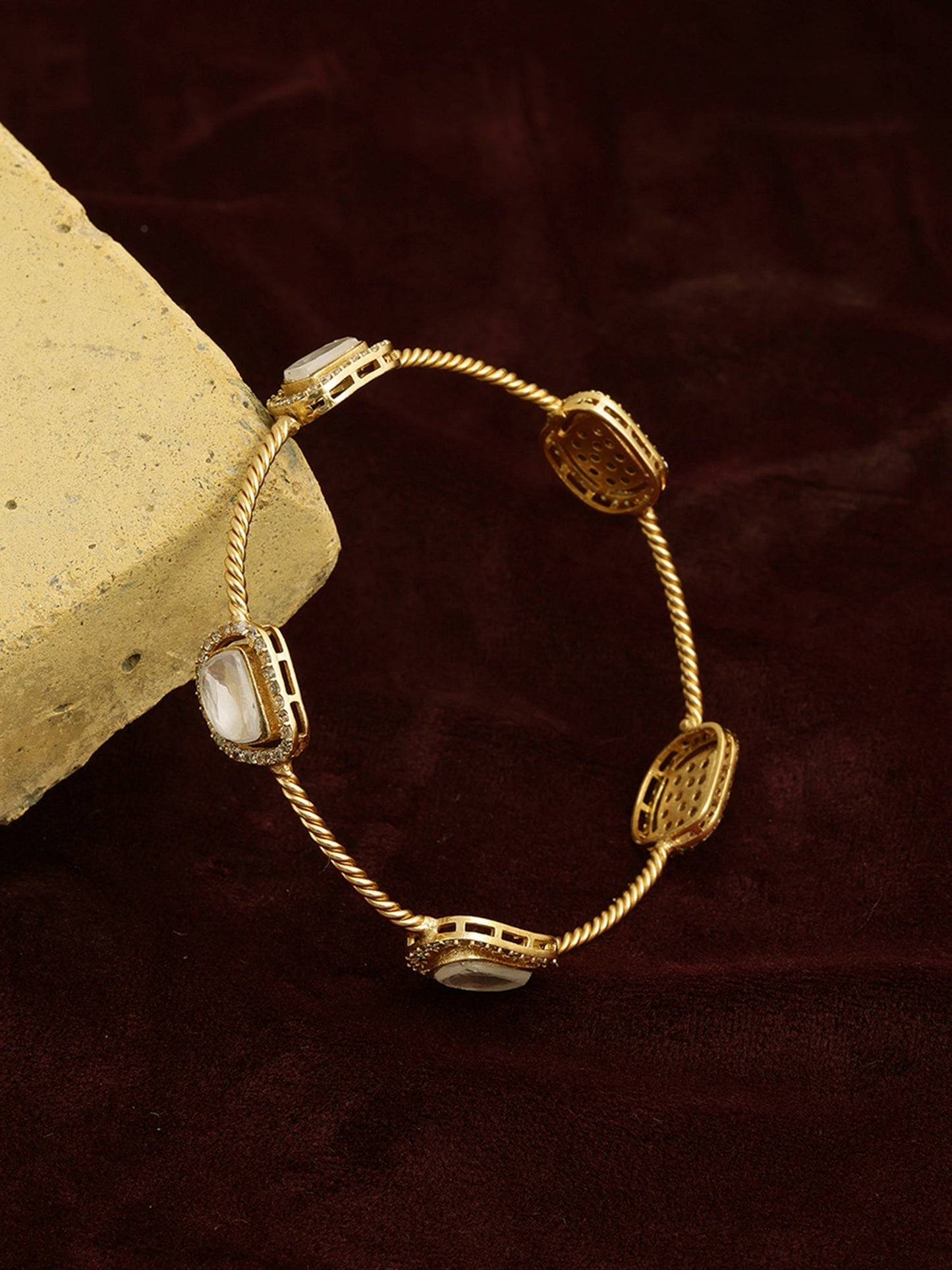 Kundan Bangle - Ruby Raang