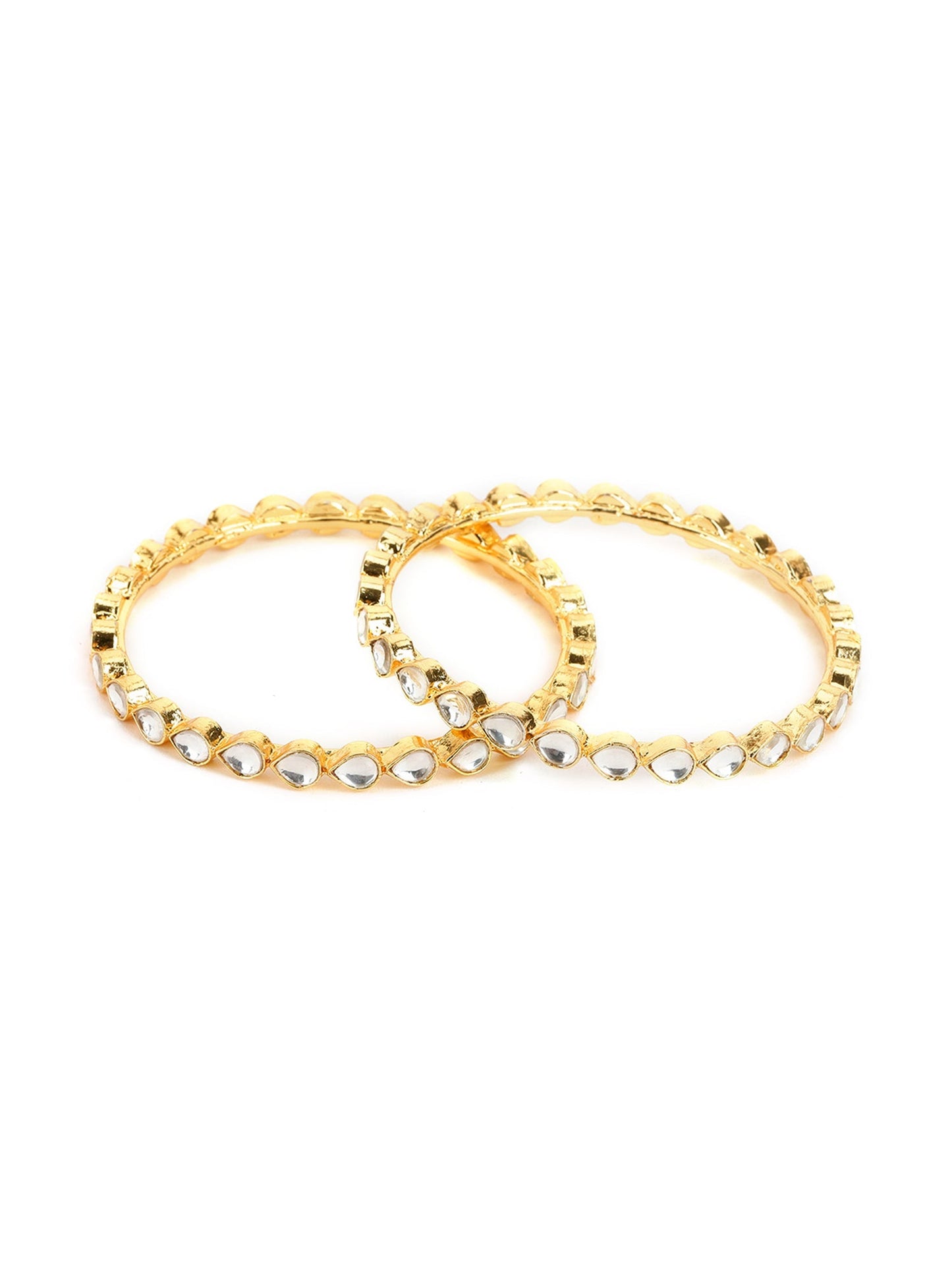 Kundan Bangles (set of 2) - Ruby Raang