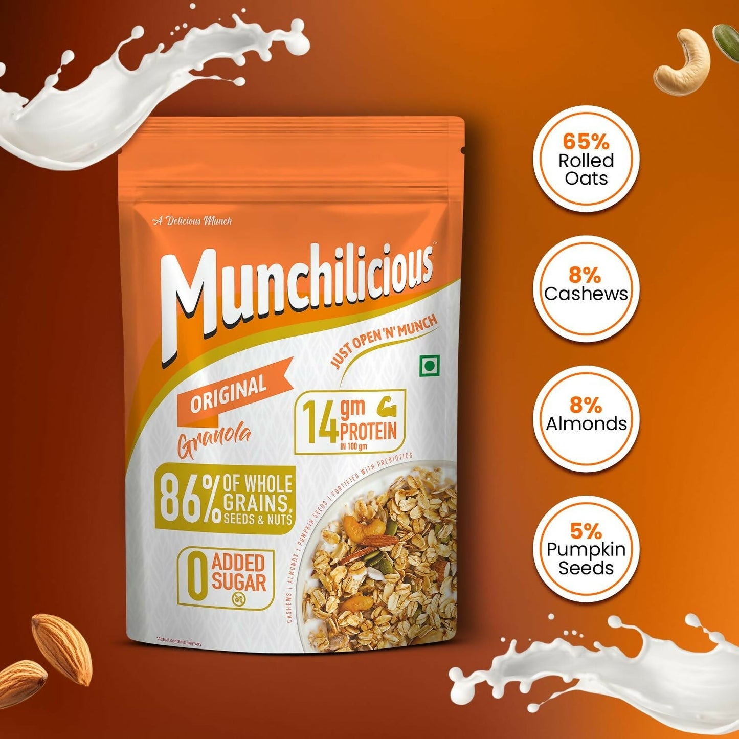 Munchilicious Granola - Original, 80% Seeds & Whole Grains