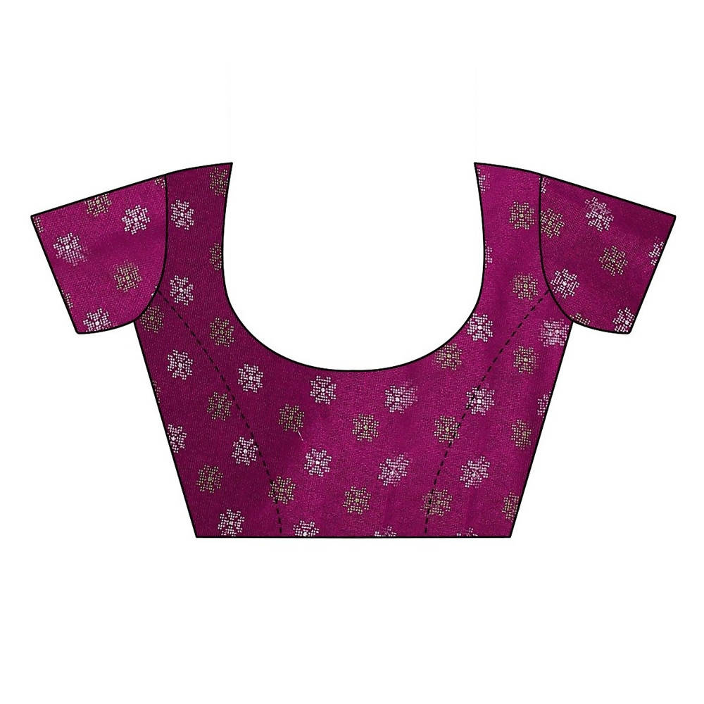 Vamika Printed Jute Silk Purple Saree (Namita Purple)