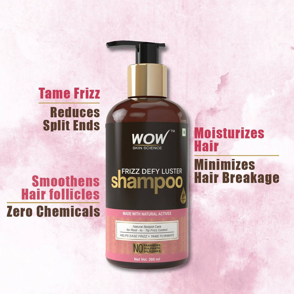 Wow Skin Science Frizz Defy Luster Shampoo - 300 ml