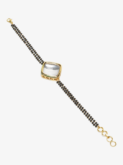 Black Kundan Mangalsutra Bracelet - Ruby Raang
