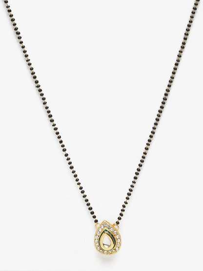 Black Gold Kundan Mangalsutra - Ruby Raang
