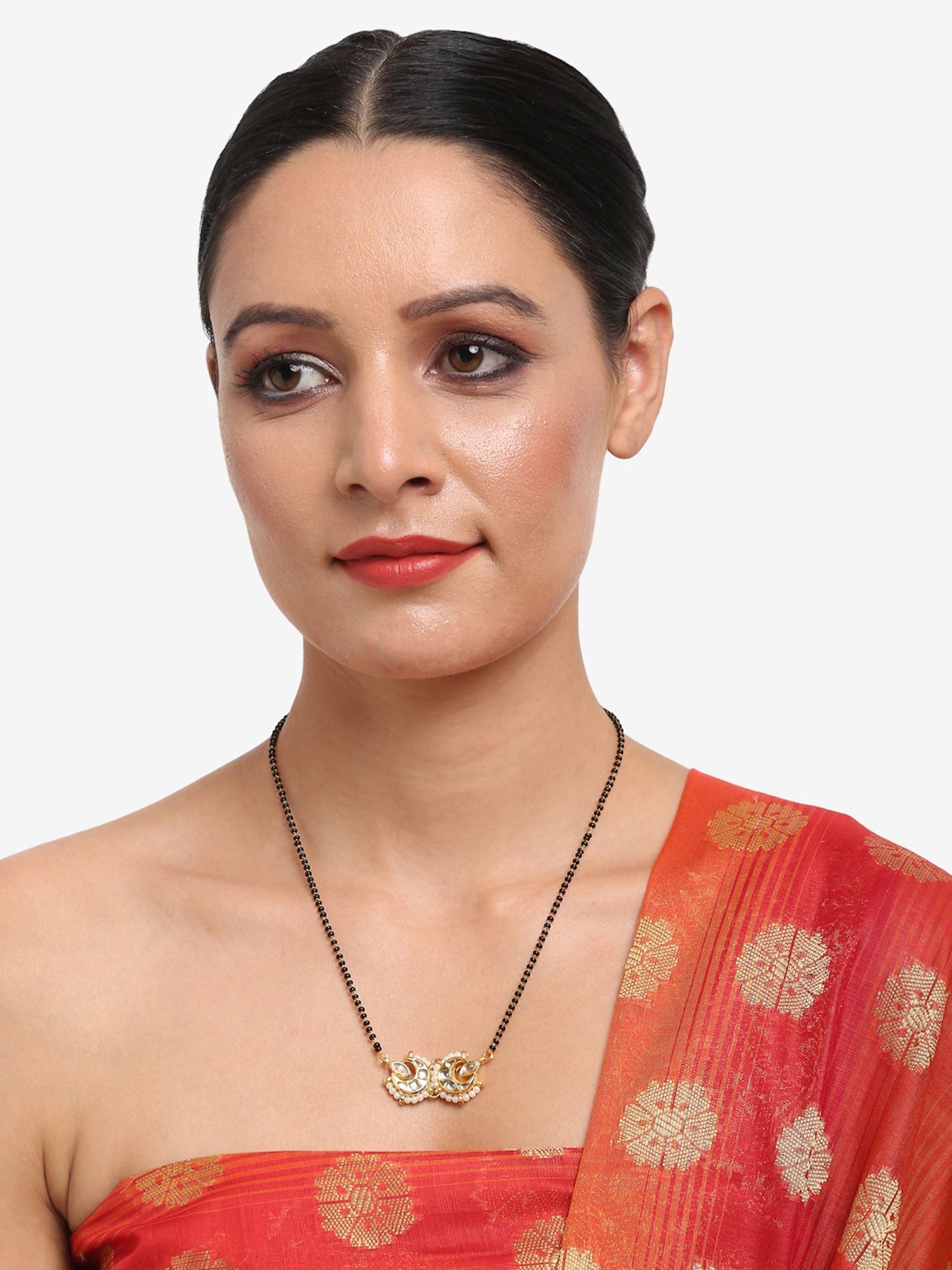 Gold-Polished Kundan Mangalsutra - Ruby Raang