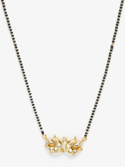 Gold-Polished Kundan Mangalsutra - Ruby Raang