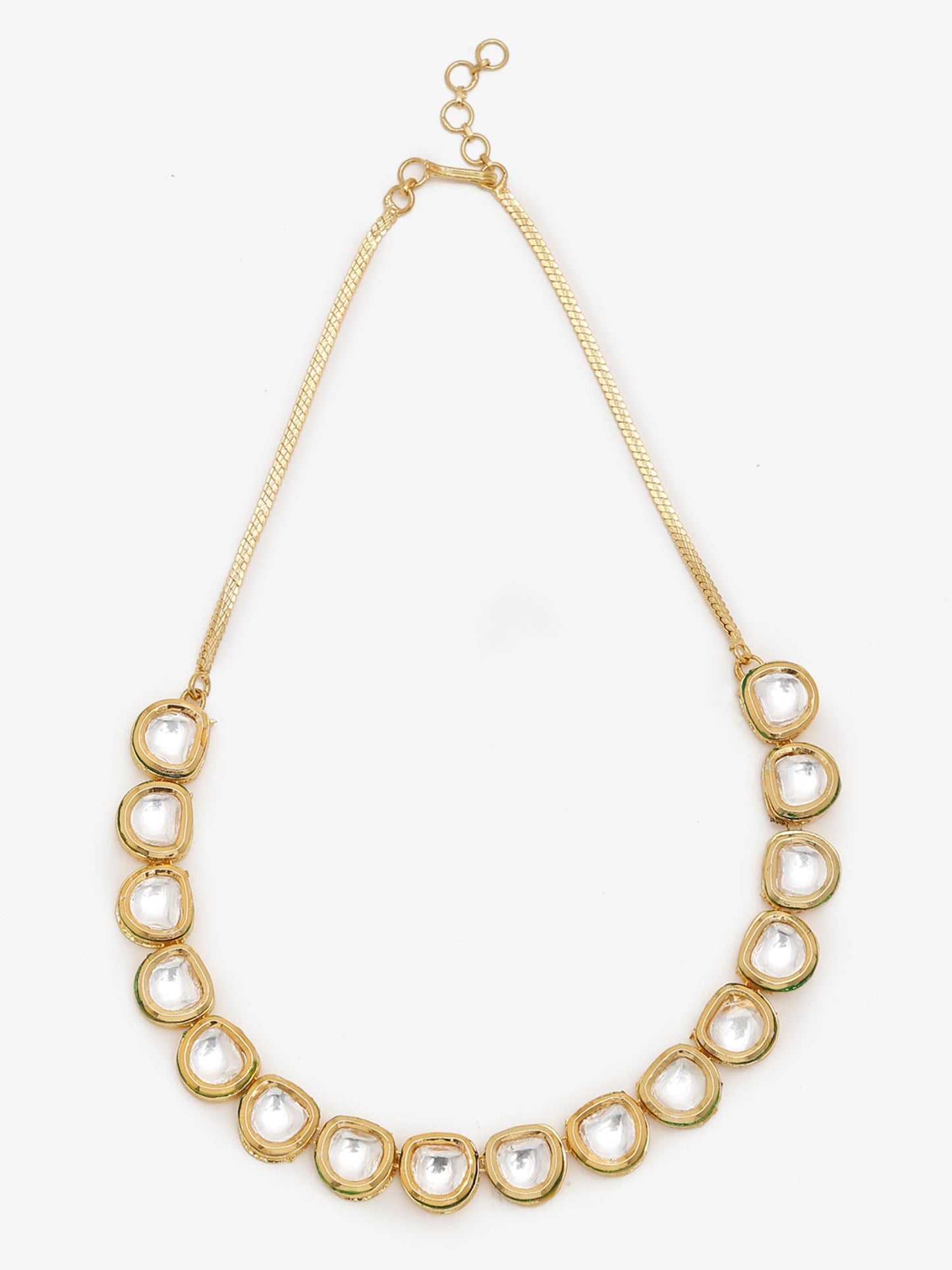 Women's Gold-Polished Kundan Choker Necklace - Ruby Raang