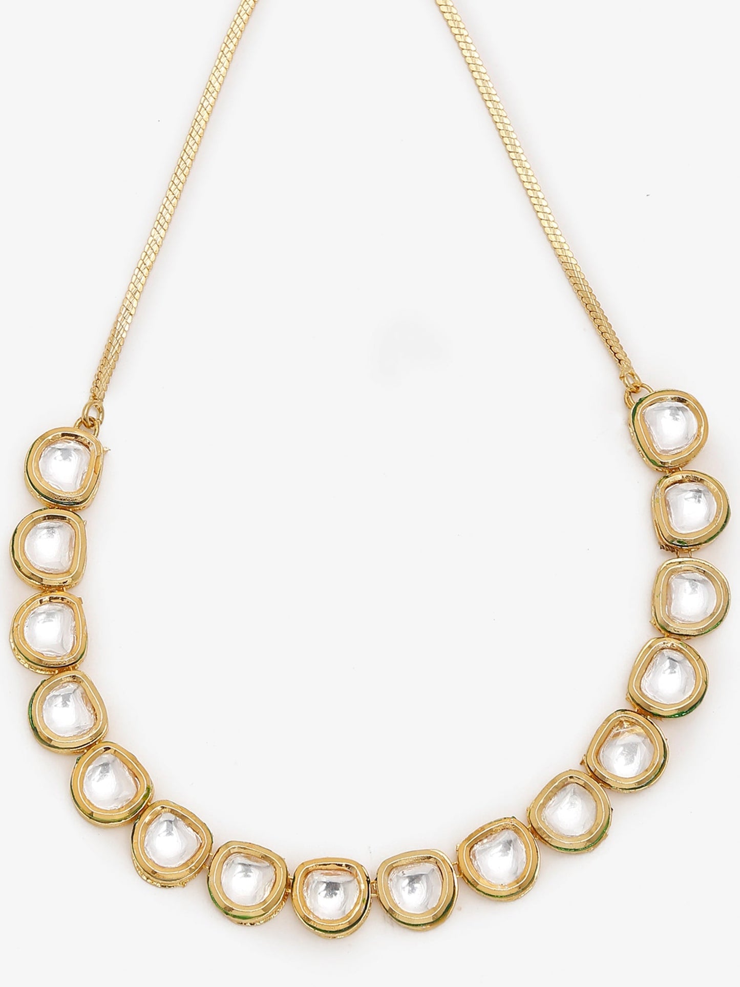 Women's Gold-Polished Kundan Choker Necklace - Ruby Raang