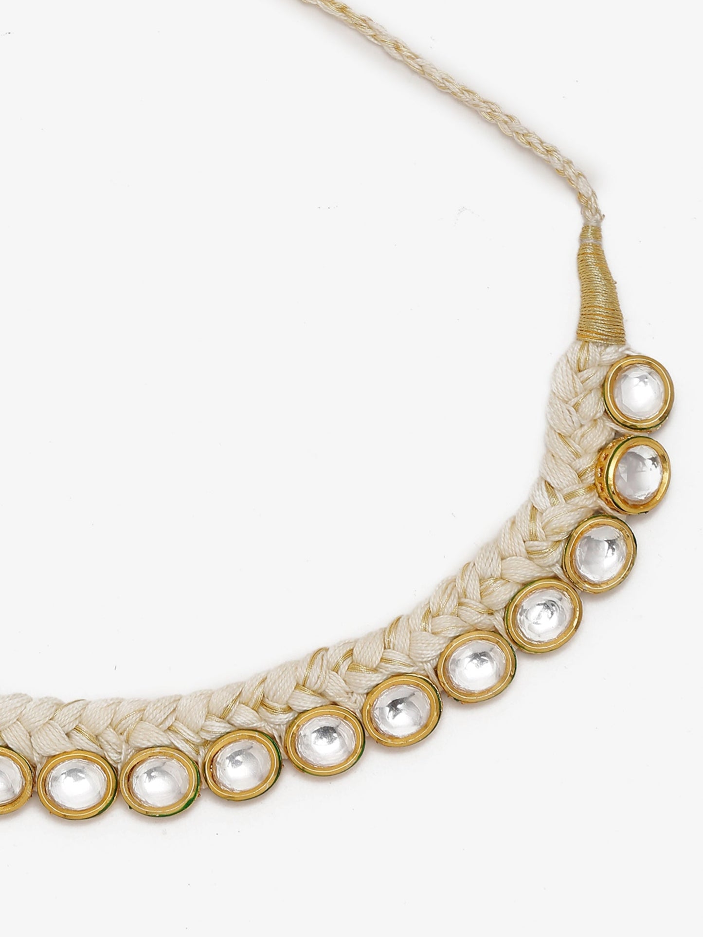 Gold-Toned White Gold-Polished Handcrafted Necklace - Ruby Raang