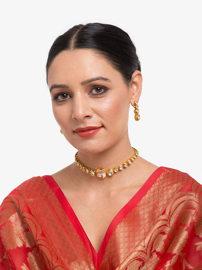 Women's Choker With Earrings - Ruby Raang