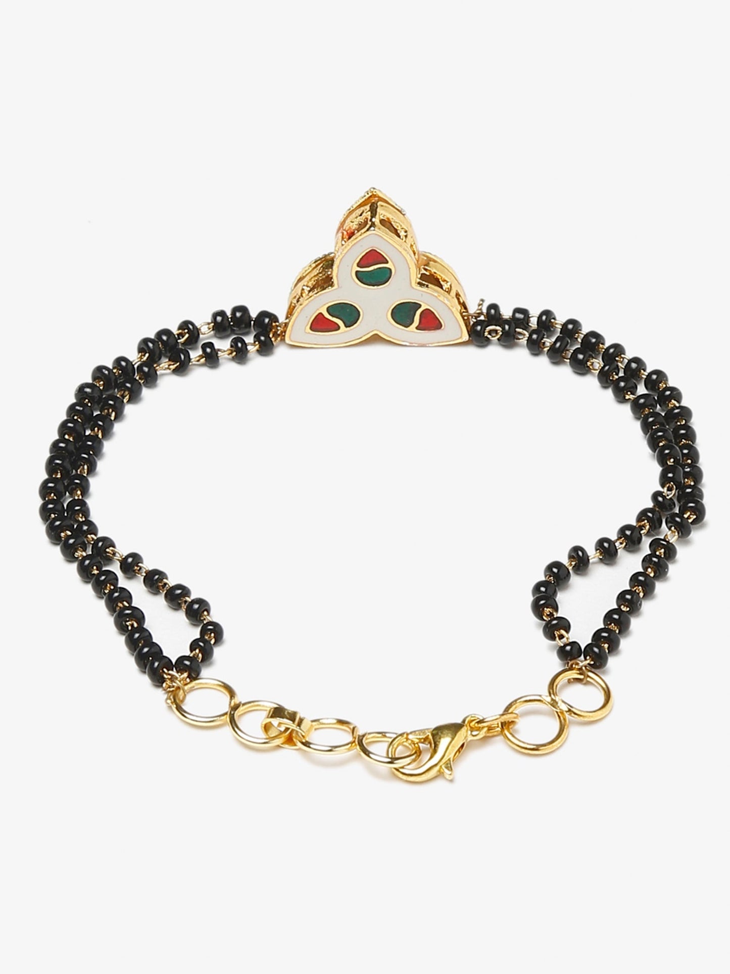 Women's Black Kundan Mangalsutra Bracelet - Ruby Raang
