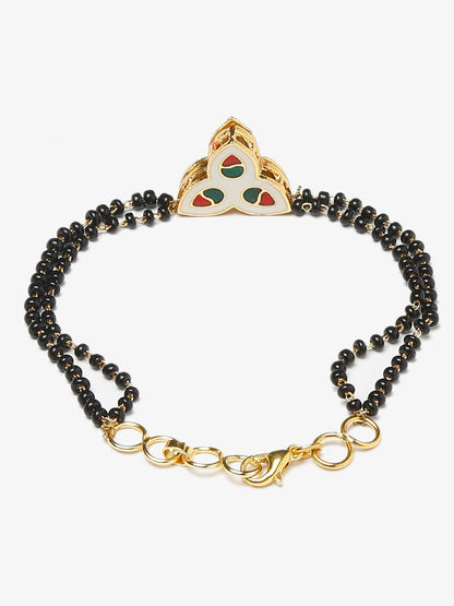 Women's Black Kundan Mangalsutra Bracelet - Ruby Raang
