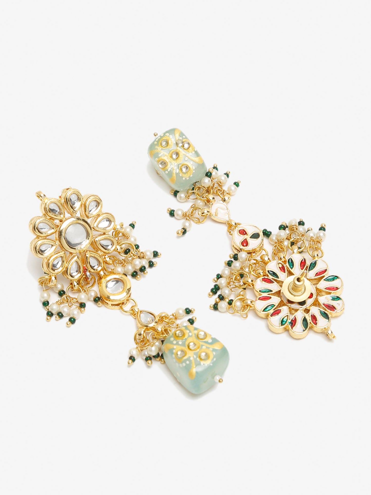Gold-Toned Contemporary Drop Earrings - Ruby Raang