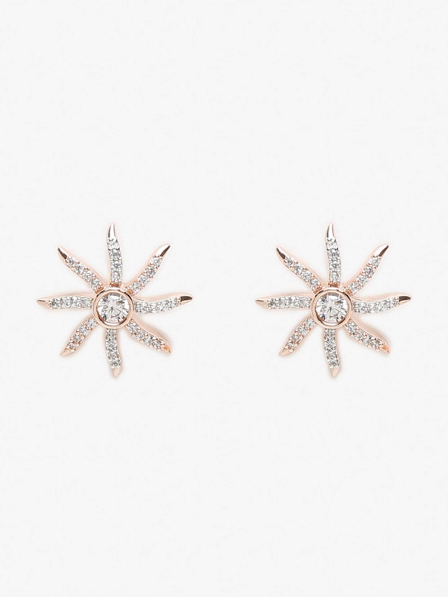 Rose Gold Contemporary Drop Earrings - Ruby Raang