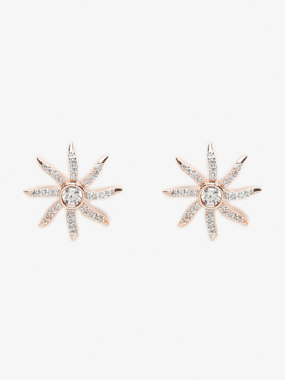 Rose Gold Contemporary Drop Earrings - Ruby Raang