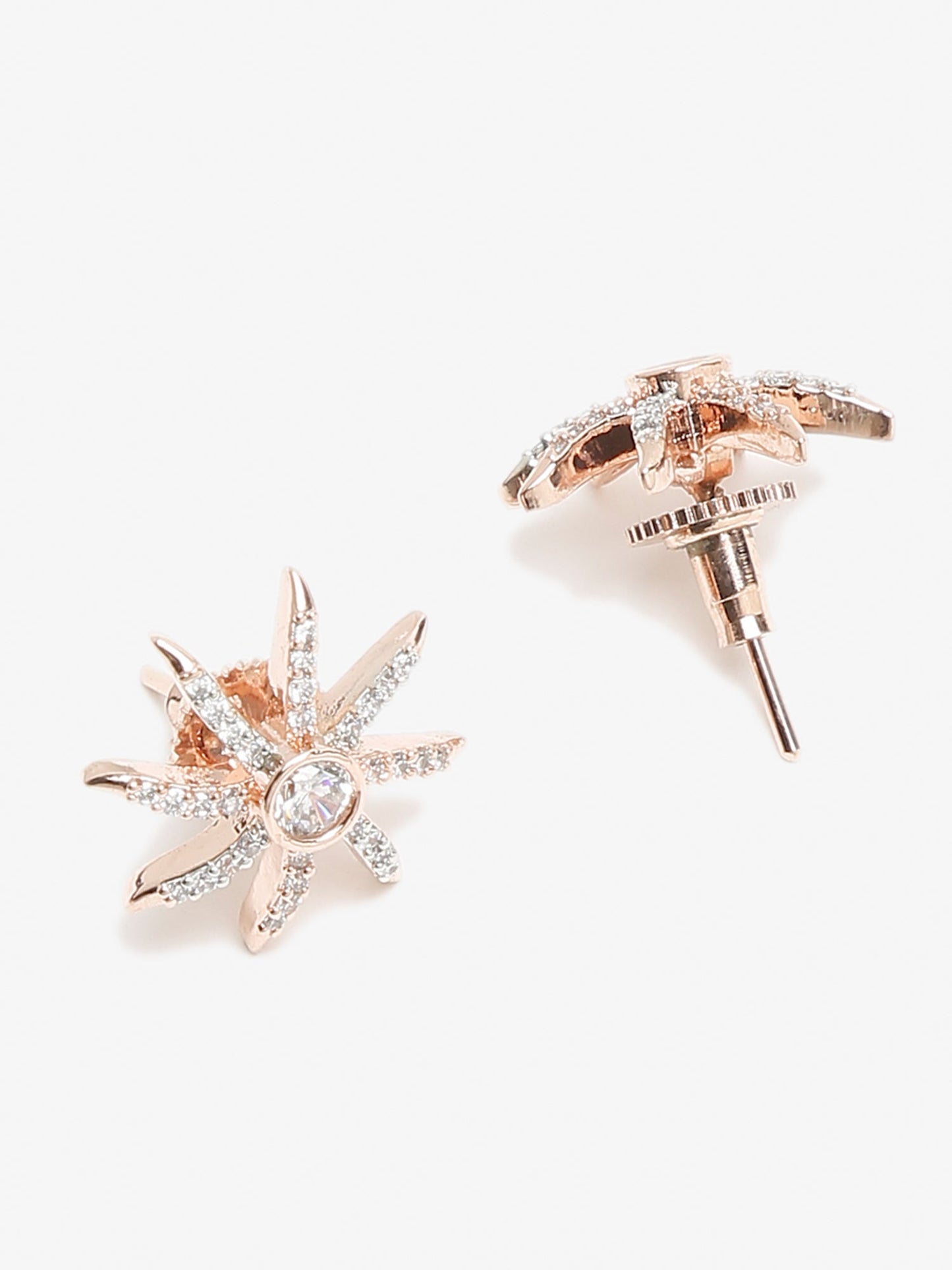 Rose Gold Contemporary Drop Earrings - Ruby Raang