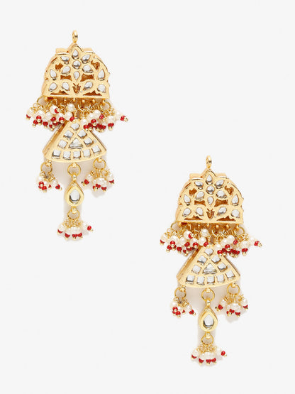 Gold-Toned Contemporary Chandbalis Earrings - Ruby Raang