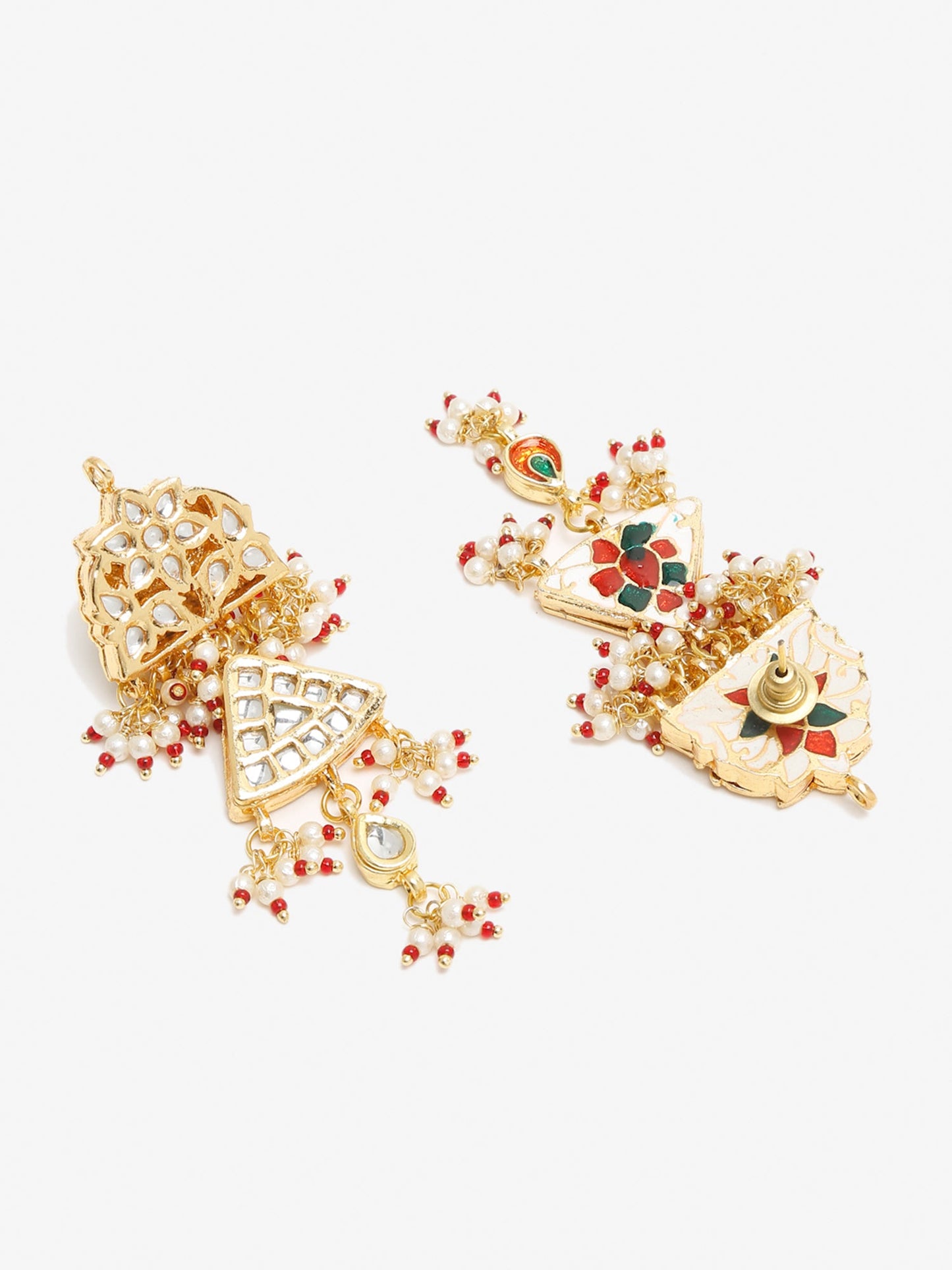 Gold-Toned Contemporary Chandbalis Earrings - Ruby Raang