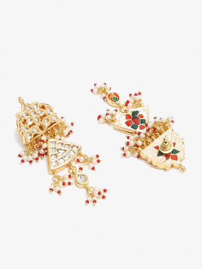 Gold-Toned Contemporary Chandbalis Earrings - Ruby Raang