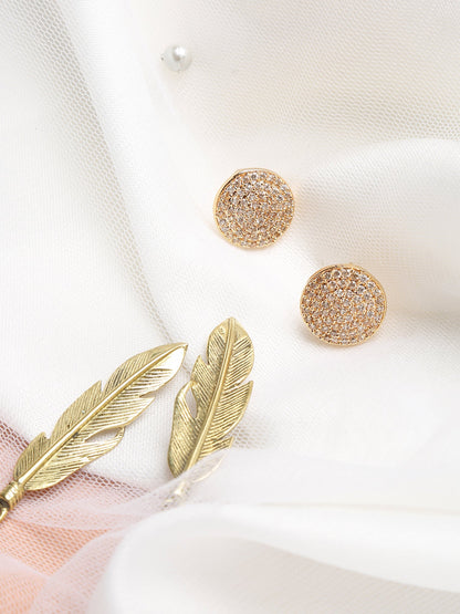 Rose Gold Contemporary Studs Earrings - Ruby Raang