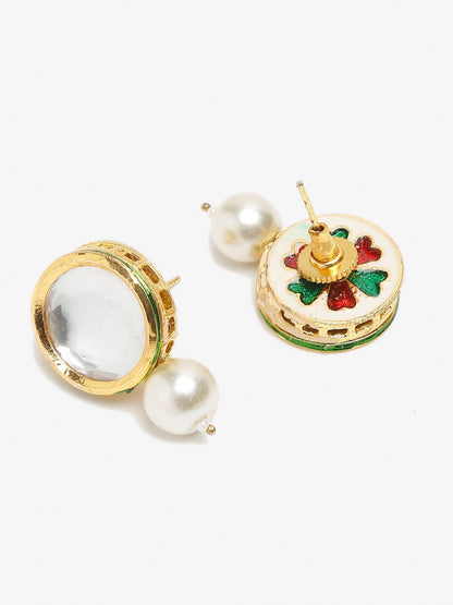 Gold-Toned Contemporary Studs Earrings - Ruby Raang