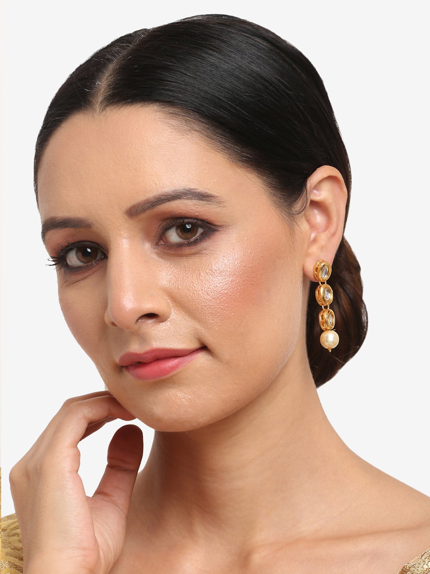 Gold-Toned Contemporary Ear Cuff Earrings - Ruby Raang